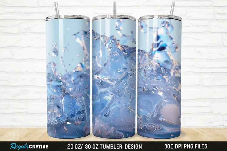 3D Ice Water 20/30oz Skinny Tumbler