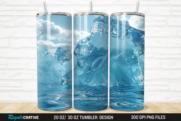 3D Ice Water 20/30oz Skinny Tumbler example image 1
