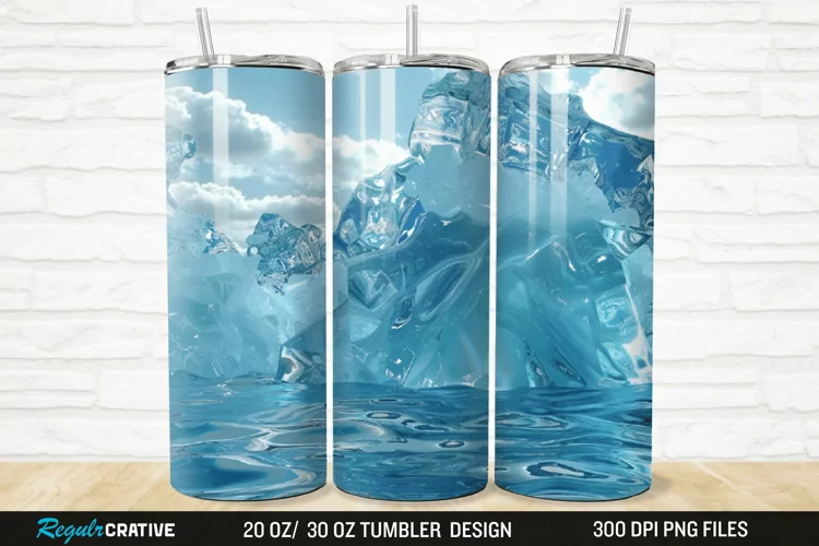 3D Ice Water 20/30oz Skinny Tumbler