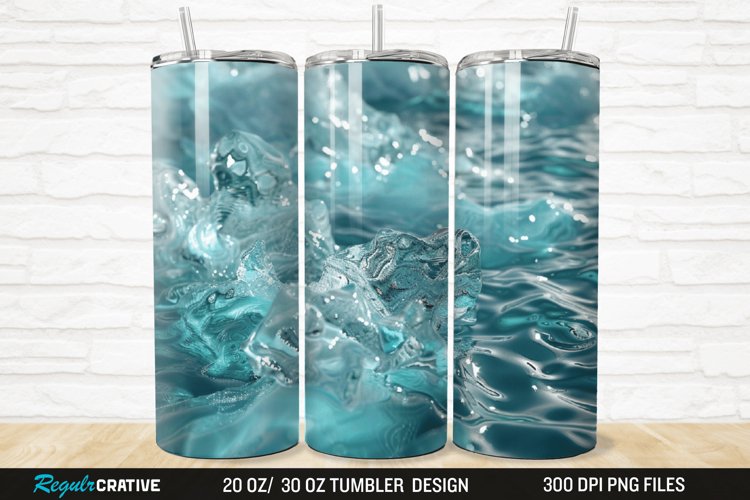 3D Ice Water 20/30oz Skinny Tumbler example image 1