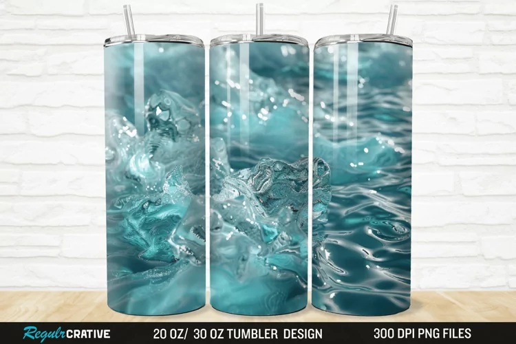3D Ice Water 20/30oz Skinny Tumbler