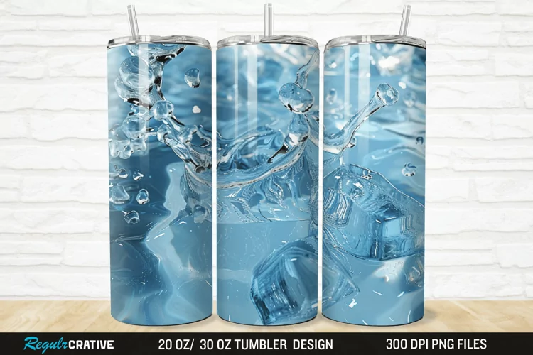 3D Ice Water 20/30oz Skinny Tumbler
