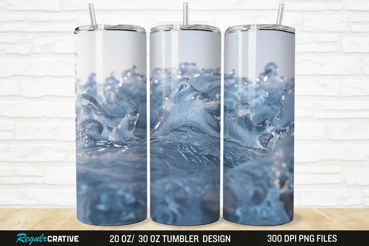 3D Ice Water 20/30oz Skinny Tumbler