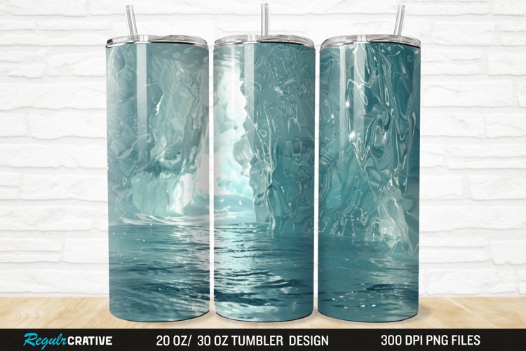 3D Ice Water 20/30oz Skinny Tumbler example image 1