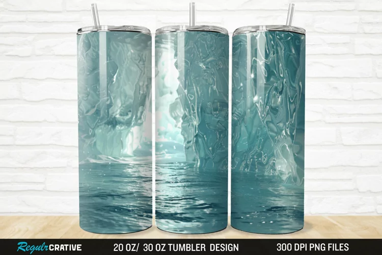 3D Ice Water 20/30oz Skinny Tumbler