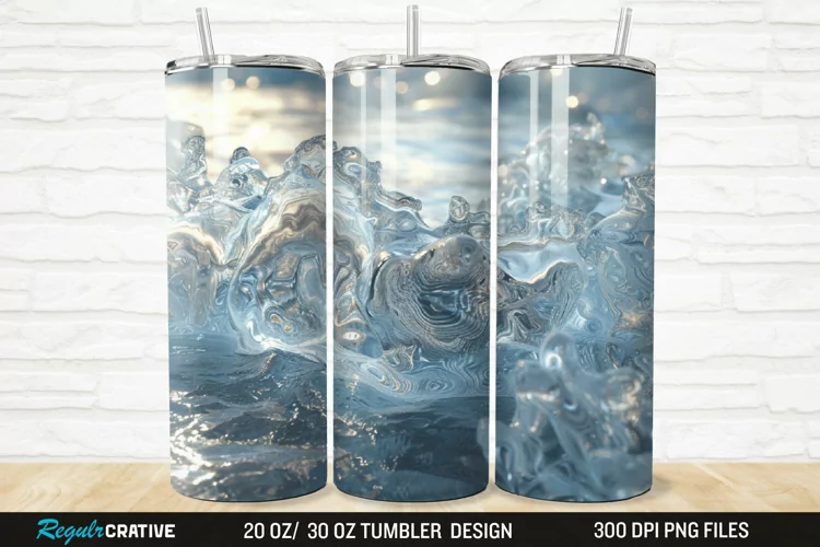 3D Ice Water 20/30oz Skinny Tumbler