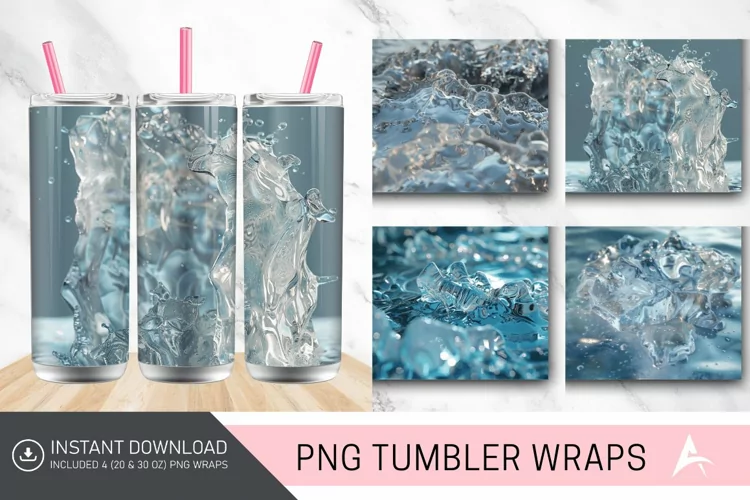 3D Ice Water Tumbler wrap