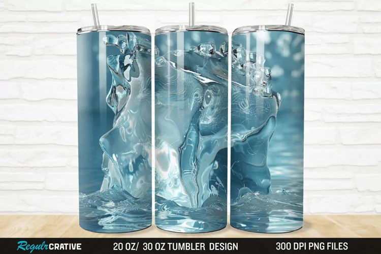 3D Ice Water 20/30oz Skinny Tumbler