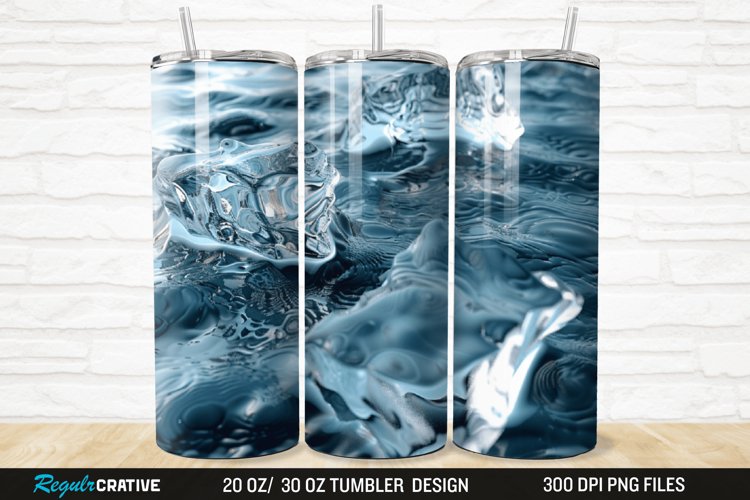 3D Ice Water 20/30oz Skinny Tumbler example image 1