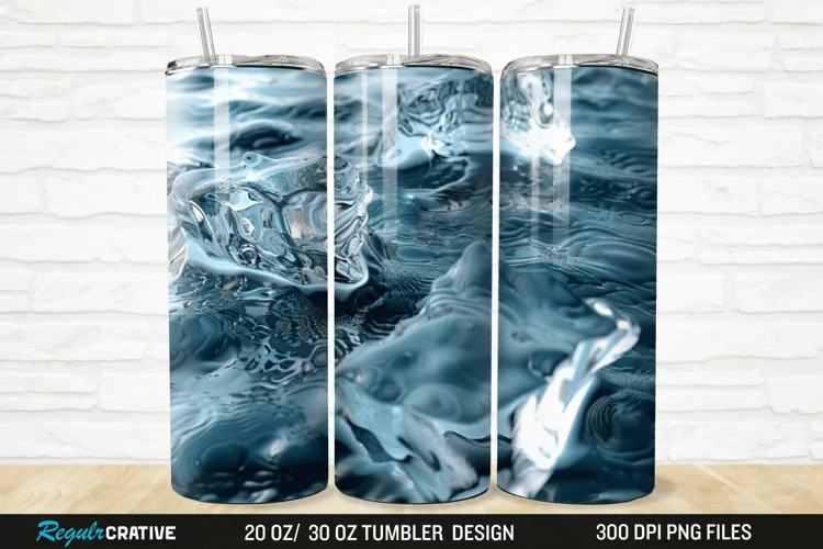 3D Ice Water 20/30oz Skinny Tumbler