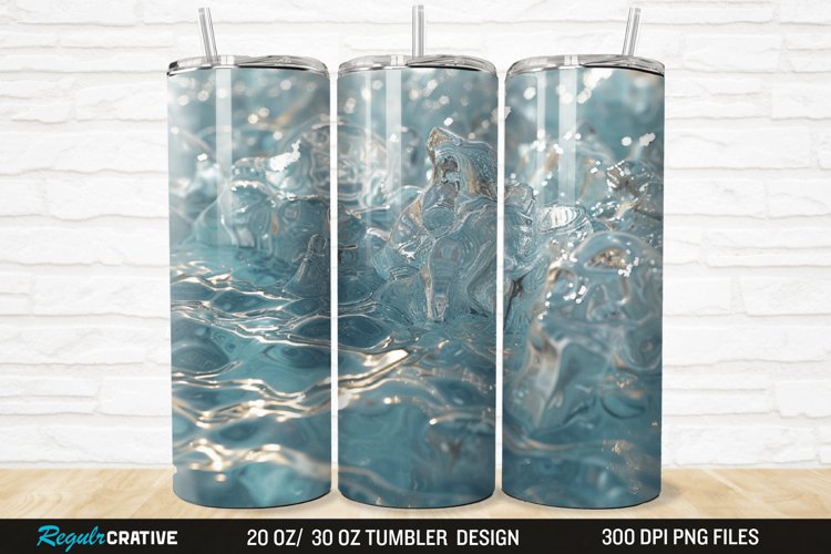 3D Ice Water 20/30oz Skinny Tumbler example image 1