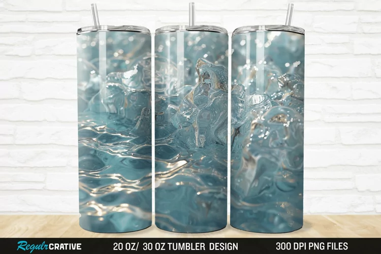 3D Ice Water 20/30oz Skinny Tumbler