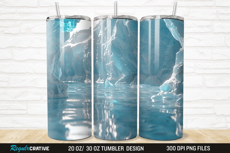3D Ice Water 20/30oz Skinny Tumbler example image 1