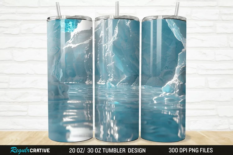 3D Ice Water 20/30oz Skinny Tumbler