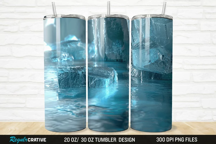 3D Ice Water 20/30oz Skinny Tumbler