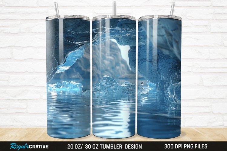3D Ice Water 20/30oz Skinny Tumbler example image 1