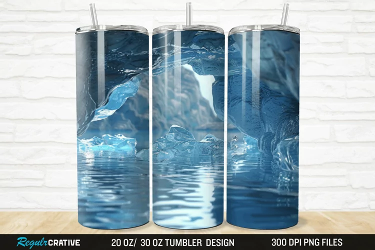 3D Ice Water 20/30oz Skinny Tumbler