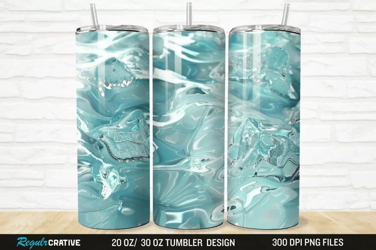 3D Ice Water 20/30oz Skinny Tumbler