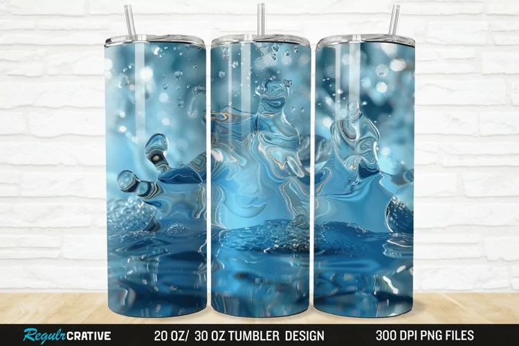 3D Ice Water 20/30oz Skinny Tumbler