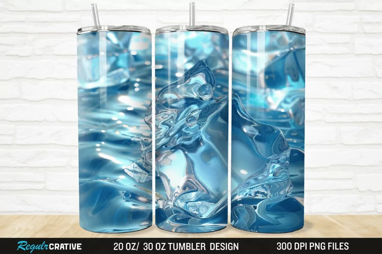 3D Ice Water 20/30oz Skinny Tumbler