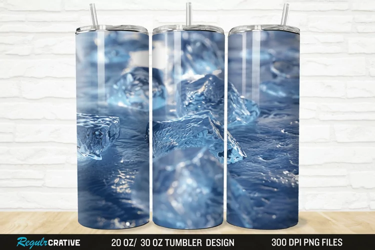 3D Ice Water 20/30oz Skinny Tumbler