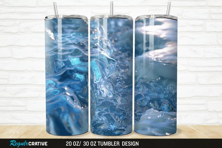 3D Ice Water 20/30oz Skinny Tumbler