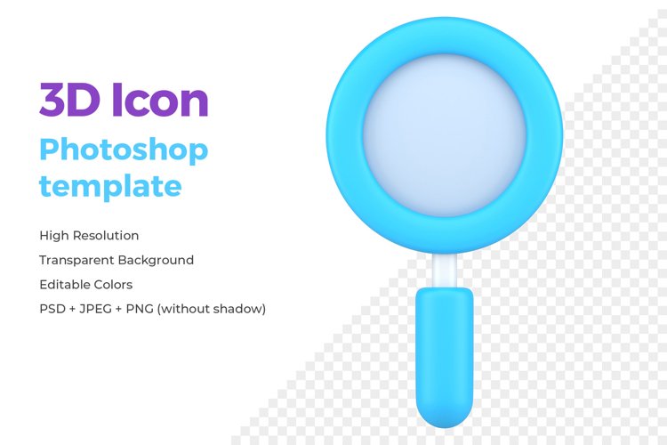 Magnifying glass 3d icon