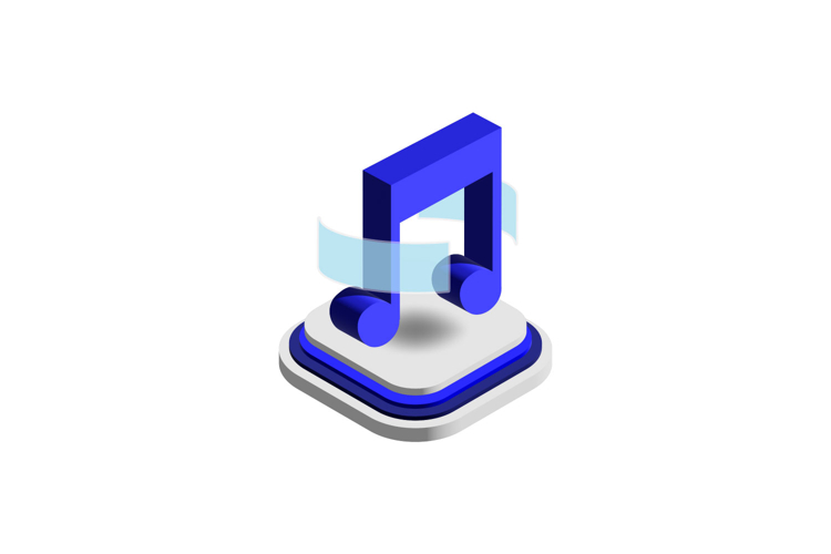 3d icon music graph element design vector
