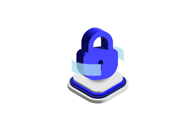 3d icon padlock graph element design vector