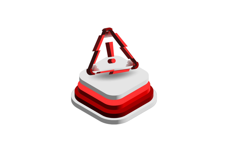 3d icon warning attention graph element vector