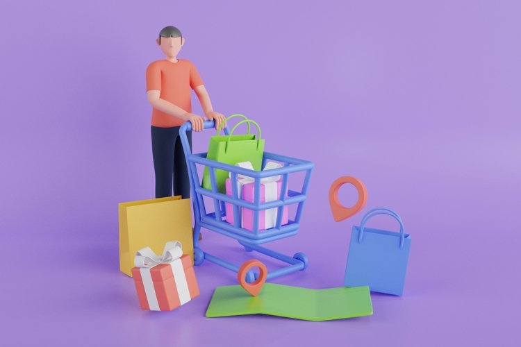 Shopping Cart 3D Rendering example image 1