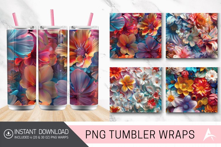 3D Imagine Floral Tumbler Wrap example image 1