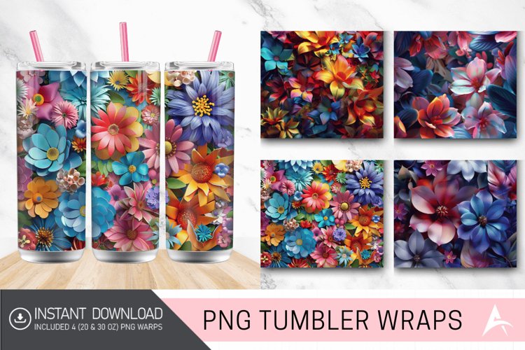 3D Imagine Floral Tumbler Wrap example image 1