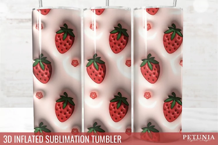 3D Inflated Tumbler wrap | 3D Sublimation Tumbler Wrap