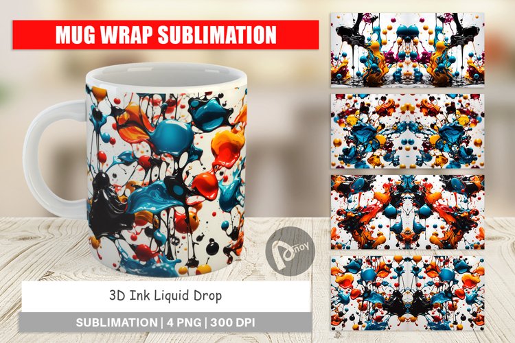 Mug Wrap Design 3D Ink Liquid