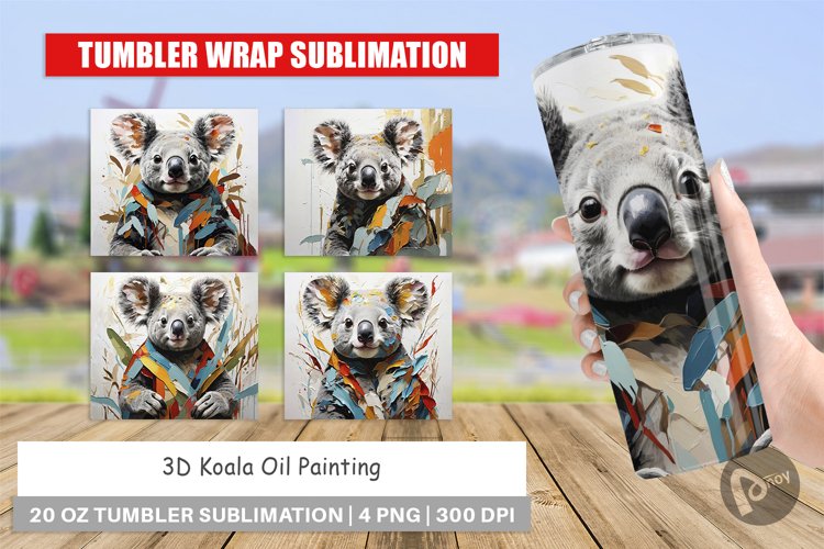 Tumbler Wrap 3D Koala Painting