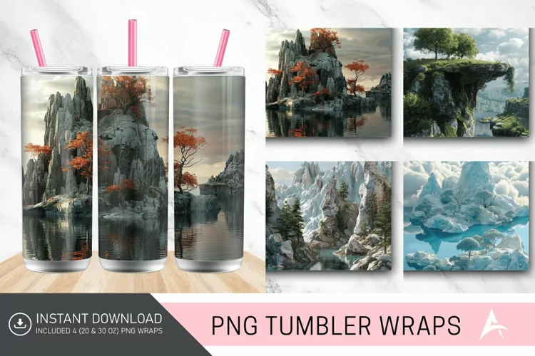 3D Landscape Tumbler wrap