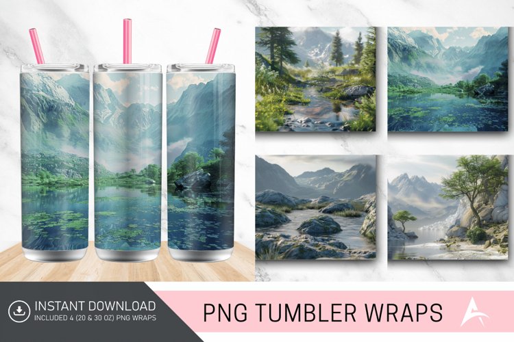 3D Landscape Tumbler Wrap example image 1