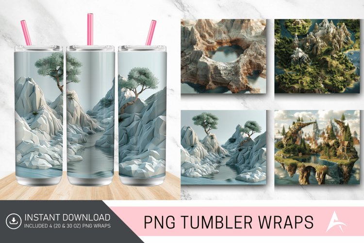 3D Landscape Tumbler wrap example image 1