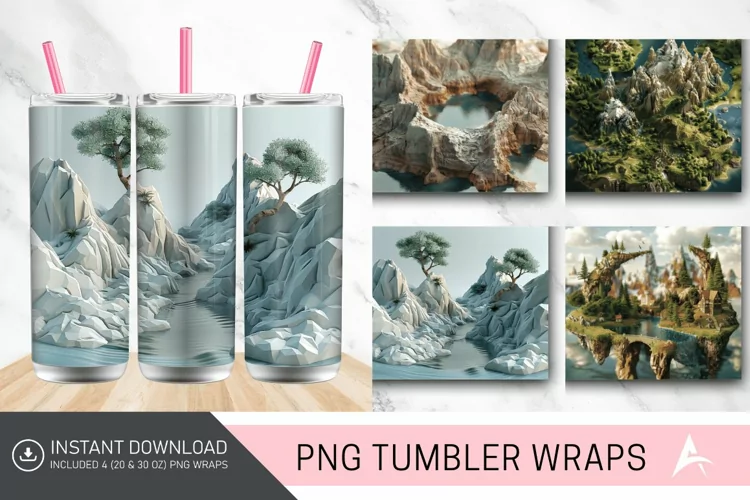 3D Landscape Tumbler wrap