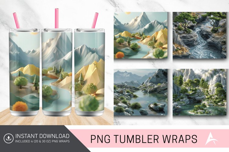 3D Landscape Tumbler wrap example image 1