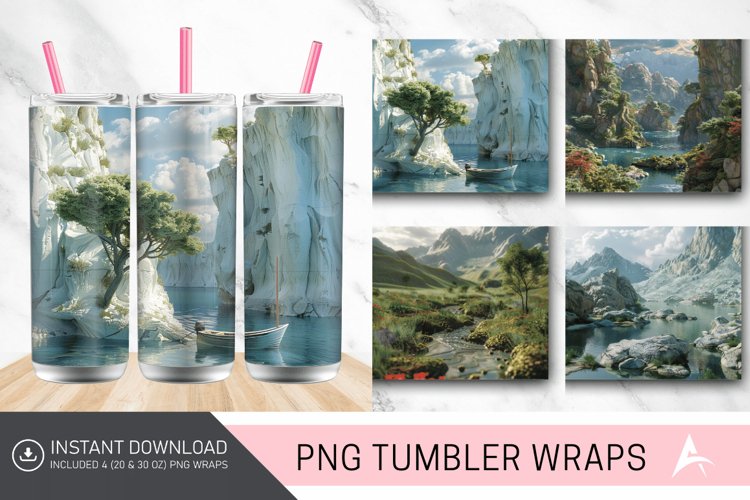 3D Landscape Tumbler wrap example image 1