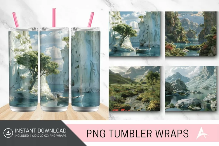 3D Landscape Tumbler wrap