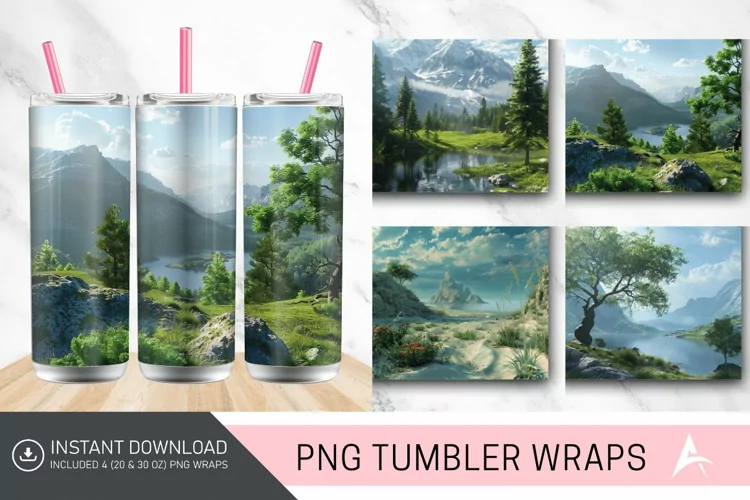 3D Landscape Tumbler Wrap