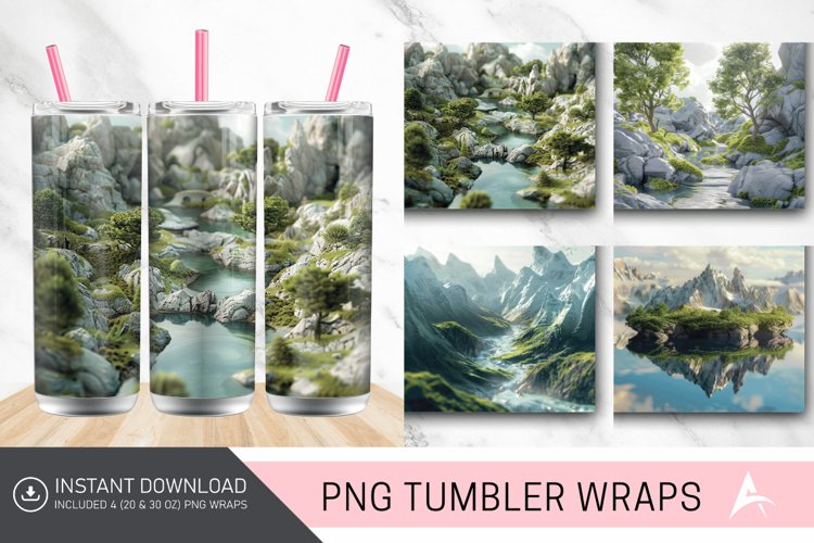 3D Landscape Tumbler wrap example image 1