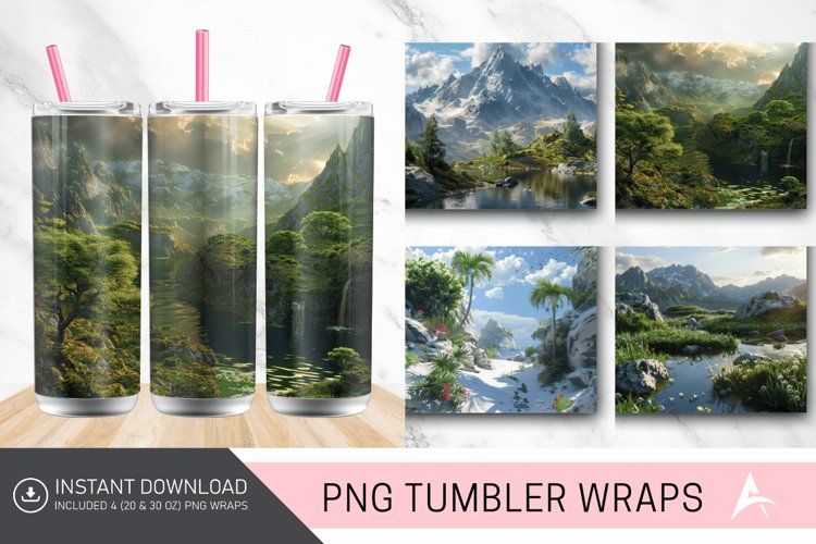 3D Landscape Tumbler Wrap example image 1