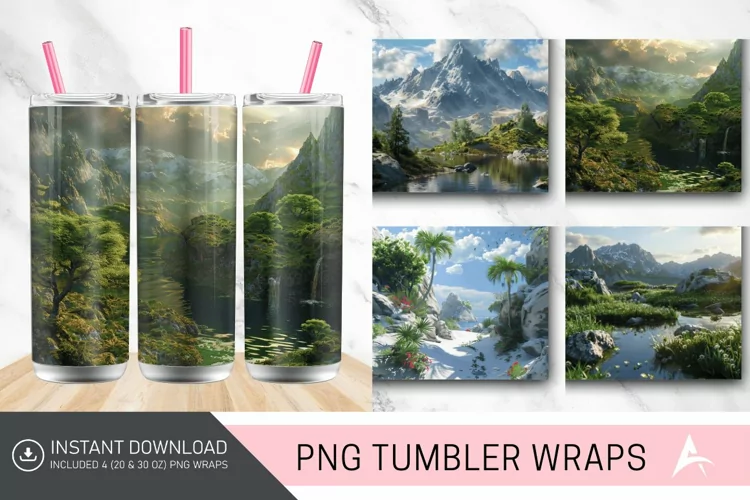 3D Landscape Tumbler Wrap