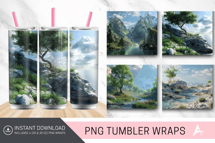 3D Landscape Tumbler Wrap example image 1