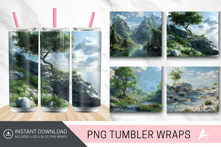 3D Landscape Tumbler Wrap