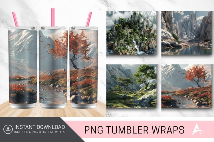 3D Landscape Tumbler wrap example image 1
